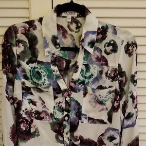 Express abstract floral print M Portofino top